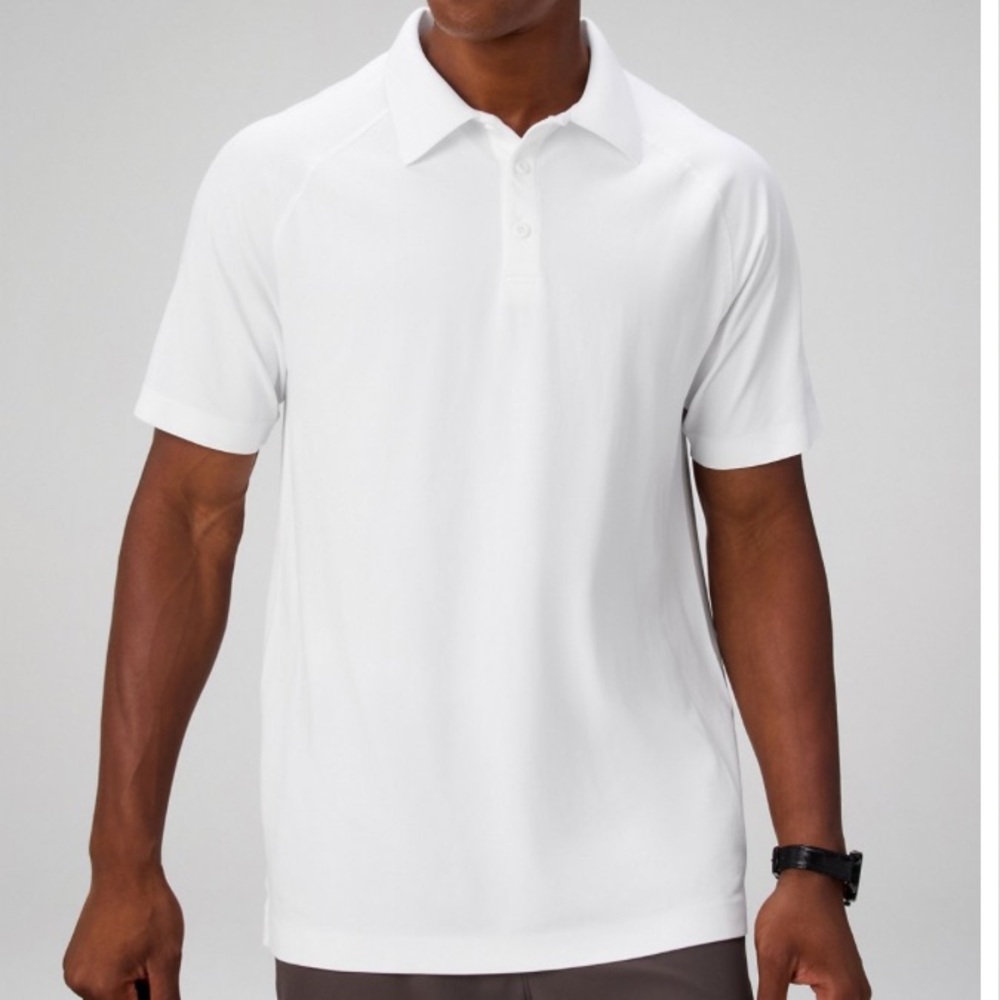 Fabletics Men’s White Polo Tee Size M